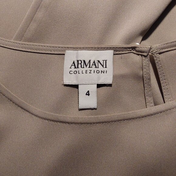 Armani Collezioni Silky Long-Sleeve Neutral Blouse - 4 - Picture 10 of 10